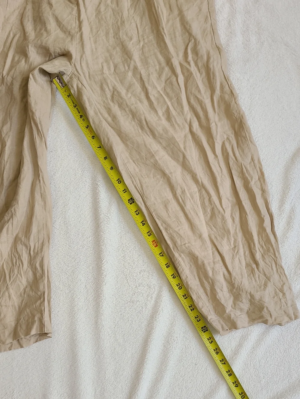 Quince 100% European Linen Cropped Wide Leg Pants Driftwood Tan XL
